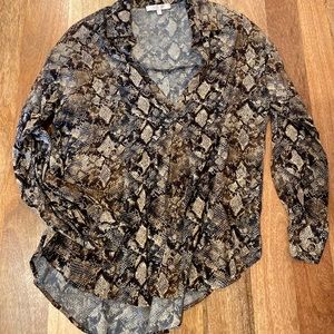 Wayf snake print button down flowy top